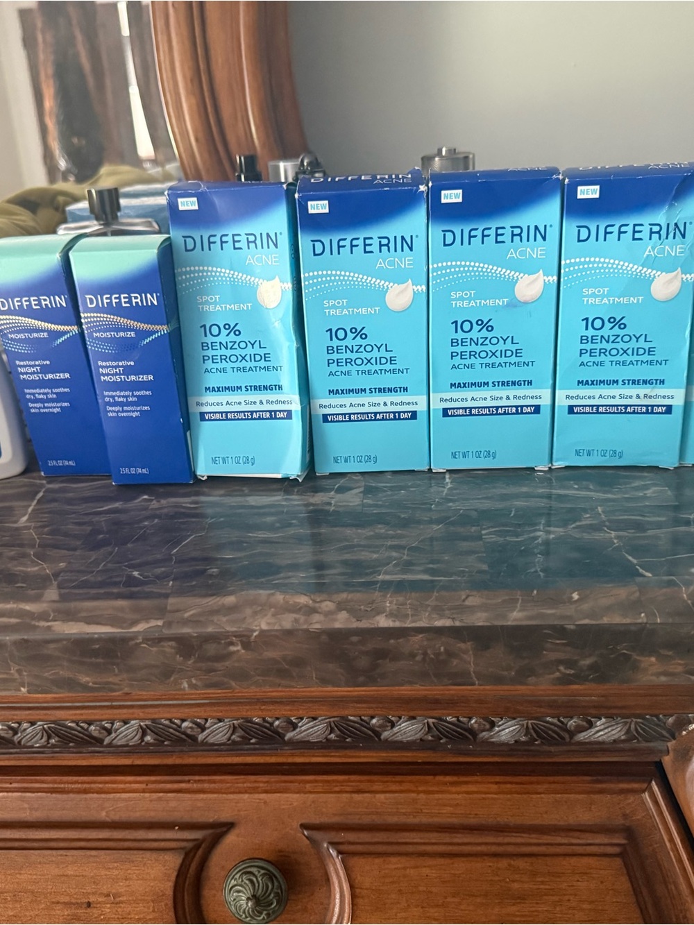 SEALED BNIB -- Differin  8 piece Acne Treatment 10% Benzoyl Peroxide -Bundle